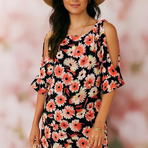 Tommy Hilfiger floral cutout arm shift dress ❤️ - Picture 1 of 7